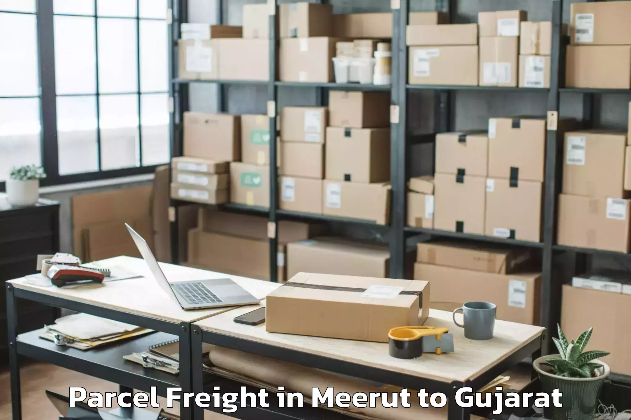 Leading Meerut to Waghodia Parcel Freight Provider